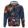 Personalized Adelaide Crows Mascot Hoodie Aboriginal Dot Art Style Vibrant Indigenous Pattern Design