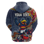 Personalized Adelaide Crows Mascot Hoodie Aboriginal Dot Art Style Vibrant Indigenous Pattern Design