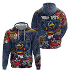 Personalized Adelaide Crows Mascot Hoodie Aboriginal Dot Art Style Vibrant Indigenous Pattern Design