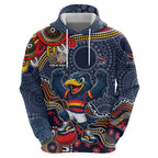 Personalized Adelaide Crows Mascot Hoodie Aboriginal Dot Art Style Vibrant Indigenous Pattern Design