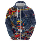 Personalized Adelaide Crows Mascot Hoodie Aboriginal Dot Art Style Vibrant Indigenous Pattern Design