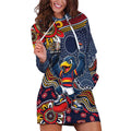 Personalized Adelaide Crows Mascot Hoodie Dress Aboriginal Dot Art Style Vibrant Indigenous Pattern Design