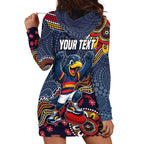 Personalized Adelaide Crows Mascot Hoodie Dress Aboriginal Dot Art Style Vibrant Indigenous Pattern Design