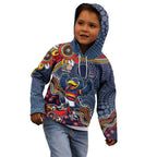 Personalized Adelaide Crows Mascot Kid Hoodie Aboriginal Dot Art Style Vibrant Indigenous Pattern Design