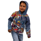 Personalized Adelaide Crows Mascot Kid Hoodie Aboriginal Dot Art Style Vibrant Indigenous Pattern Design