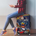 Personalized Adelaide Crows Mascot Luggage Cover Aboriginal Dot Art Style Vibrant Indigenous Pattern Design
