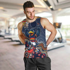 Personalized Adelaide Crows Mascot Men Tank Top Aboriginal Dot Art Style Vibrant Indigenous Pattern Design