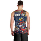 Personalized Adelaide Crows Mascot Men Tank Top Aboriginal Dot Art Style Vibrant Indigenous Pattern Design