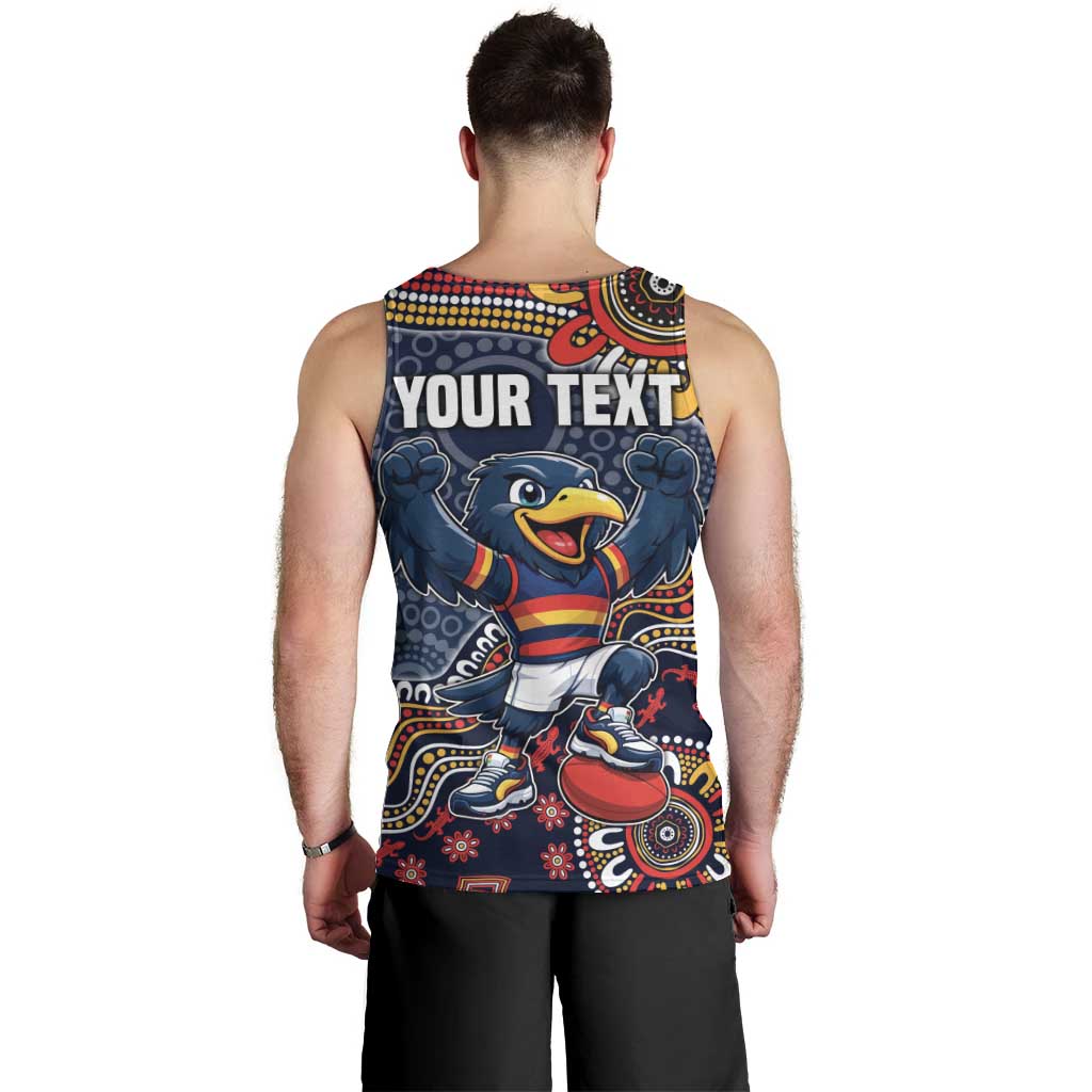 Personalized Adelaide Crows Mascot Men Tank Top Aboriginal Dot Art Style Vibrant Indigenous Pattern Design