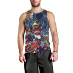Personalized Adelaide Crows Mascot Men Tank Top Aboriginal Dot Art Style Vibrant Indigenous Pattern Design