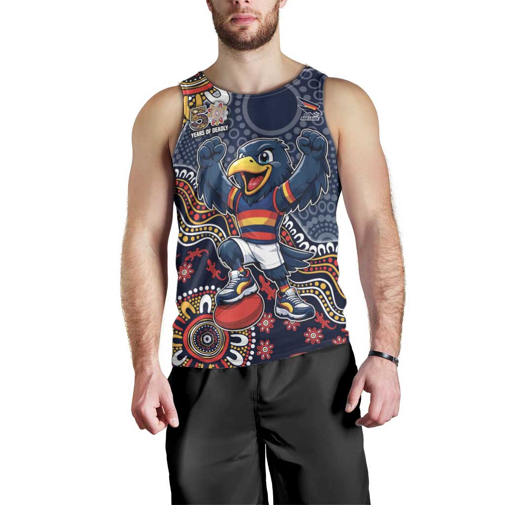 Personalized Adelaide Crows Mascot Men Tank Top Aboriginal Dot Art Style Vibrant Indigenous Pattern Design