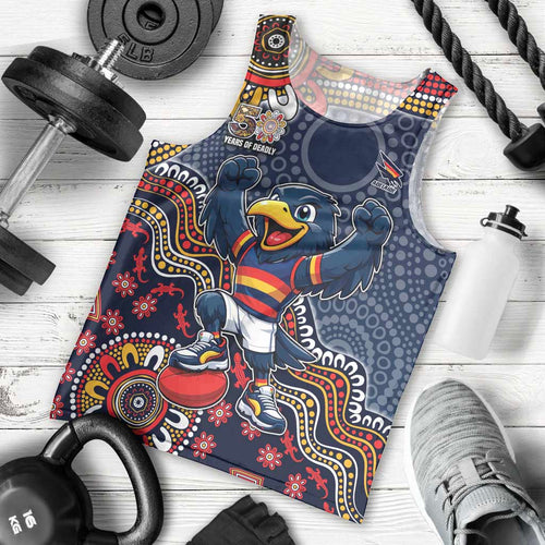 Personalized Adelaide Crows Mascot Men Tank Top Aboriginal Dot Art Style Vibrant Indigenous Pattern Design
