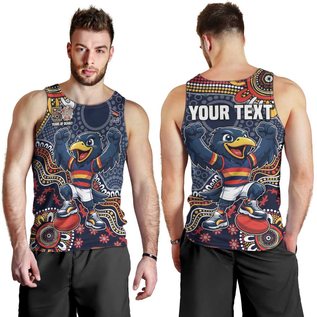 Personalized Adelaide Crows Mascot Men Tank Top Aboriginal Dot Art Style Vibrant Indigenous Pattern Design