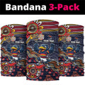 Personalized Adelaide Crows Mascot Neck Gaiter Aboriginal Dot Art Style Vibrant Indigenous Pattern Design