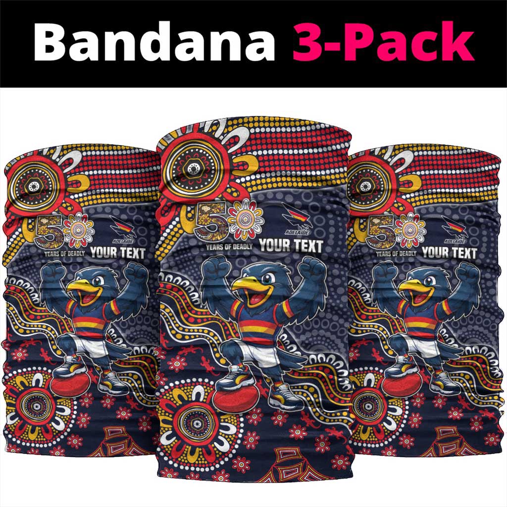 Personalized Adelaide Crows Mascot Neck Gaiter Aboriginal Dot Art Style Vibrant Indigenous Pattern Design