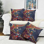 Personalized Adelaide Crows Mascot Pillow Cover Aboriginal Dot Art Style Vibrant Indigenous Pattern Design