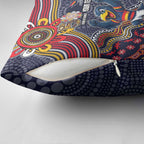 Personalized Adelaide Crows Mascot Pillow Cover Aboriginal Dot Art Style Vibrant Indigenous Pattern Design