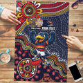 Personalized Adelaide Crows Mascot Puzzle Aboriginal Dot Art Style Vibrant Indigenous Pattern Design