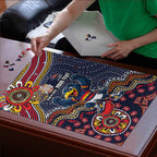Personalized Adelaide Crows Mascot Puzzle Aboriginal Dot Art Style Vibrant Indigenous Pattern Design