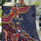Personalized Adelaide Crows Mascot Quilt Aboriginal Dot Art Style Vibrant Indigenous Pattern Design