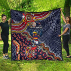 Personalized Adelaide Crows Mascot Quilt Aboriginal Dot Art Style Vibrant Indigenous Pattern Design