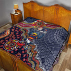 Personalized Adelaide Crows Mascot Quilt Aboriginal Dot Art Style Vibrant Indigenous Pattern Design