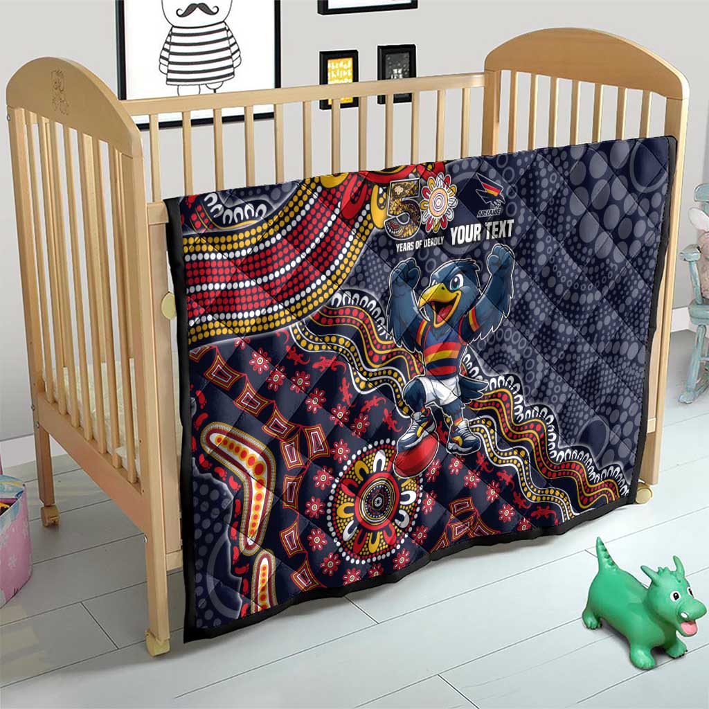 Personalized Adelaide Crows Mascot Quilt Aboriginal Dot Art Style Vibrant Indigenous Pattern Design