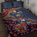 Personalized Adelaide Crows Mascot Quilt Bed Set Aboriginal Dot Art Style Vibrant Indigenous Pattern Design