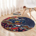 Personalized Adelaide Crows Mascot Round Carpet Aboriginal Dot Art Style Vibrant Indigenous Pattern Design