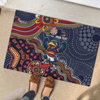 Personalized Adelaide Crows Mascot Rubber Doormat Aboriginal Dot Art Style Vibrant Indigenous Pattern Design
