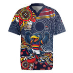 Personalized Adelaide Crows Mascot Rugby Jersey Aboriginal Dot Art Style Vibrant Indigenous Pattern Design