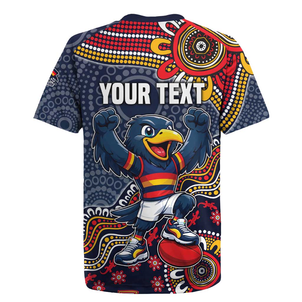Personalized Adelaide Crows Mascot Rugby Jersey Aboriginal Dot Art Style Vibrant Indigenous Pattern Design