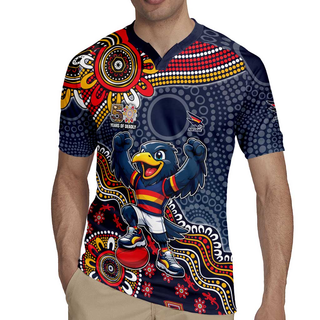 Personalized Adelaide Crows Mascot Rugby Jersey Aboriginal Dot Art Style Vibrant Indigenous Pattern Design