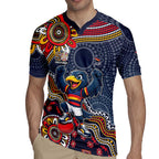 Personalized Adelaide Crows Mascot Rugby Jersey Aboriginal Dot Art Style Vibrant Indigenous Pattern Design