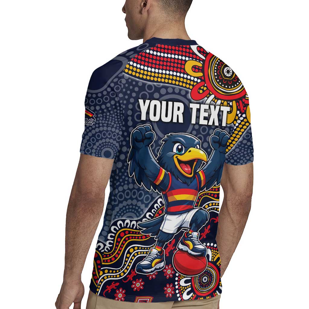 Personalized Adelaide Crows Mascot Rugby Jersey Aboriginal Dot Art Style Vibrant Indigenous Pattern Design