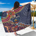 Personalized Adelaide Crows Mascot Sarong Aboriginal Dot Art Style Vibrant Indigenous Pattern Design