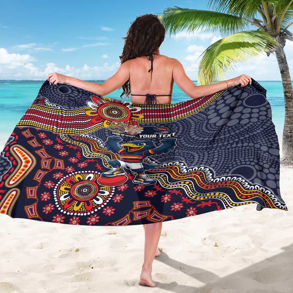 Personalized Adelaide Crows Mascot Sarong Aboriginal Dot Art Style Vibrant Indigenous Pattern Design