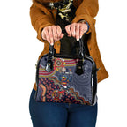 Personalized Adelaide Crows Mascot Shoulder Handbag Aboriginal Dot Art Style Vibrant Indigenous Pattern Design