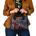 Personalized Adelaide Crows Mascot Shoulder Handbag Aboriginal Dot Art Style Vibrant Indigenous Pattern Design