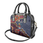 Personalized Adelaide Crows Mascot Shoulder Handbag Aboriginal Dot Art Style Vibrant Indigenous Pattern Design