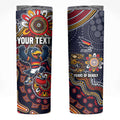 Personalized Adelaide Crows Mascot Skinny Tumbler Aboriginal Dot Art Style Vibrant Indigenous Pattern Design
