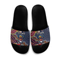 Personalized Adelaide Crows Mascot Slide Sandals Aboriginal Dot Art Style Vibrant Indigenous Pattern Design