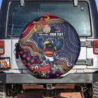 Personalized Adelaide Crows Mascot Spare Tire Cover Aboriginal Dot Art Style Vibrant Indigenous Pattern Design