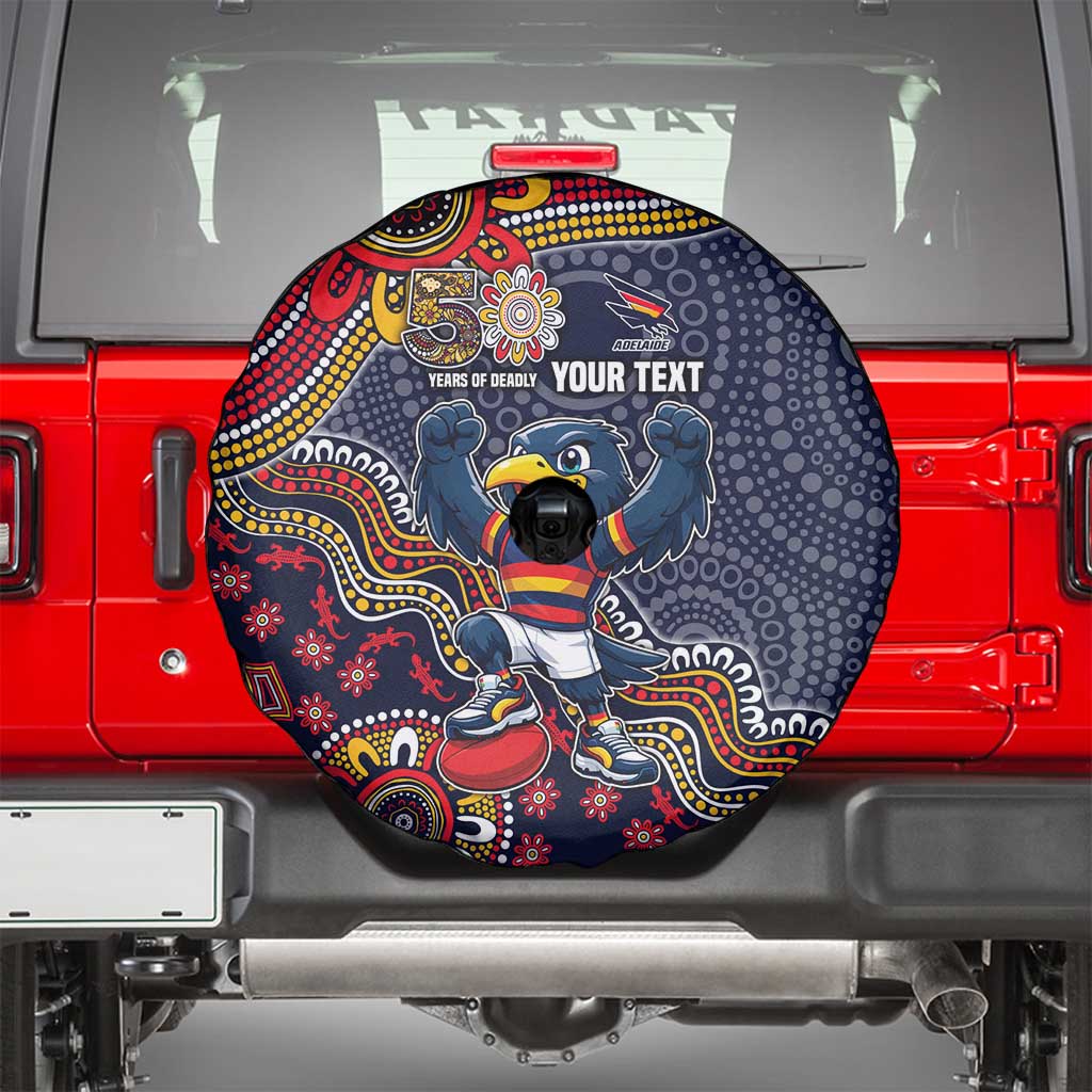 Personalized Adelaide Crows Mascot Spare Tire Cover Aboriginal Dot Art Style Vibrant Indigenous Pattern Design