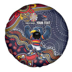 Personalized Adelaide Crows Mascot Spare Tire Cover Aboriginal Dot Art Style Vibrant Indigenous Pattern Design