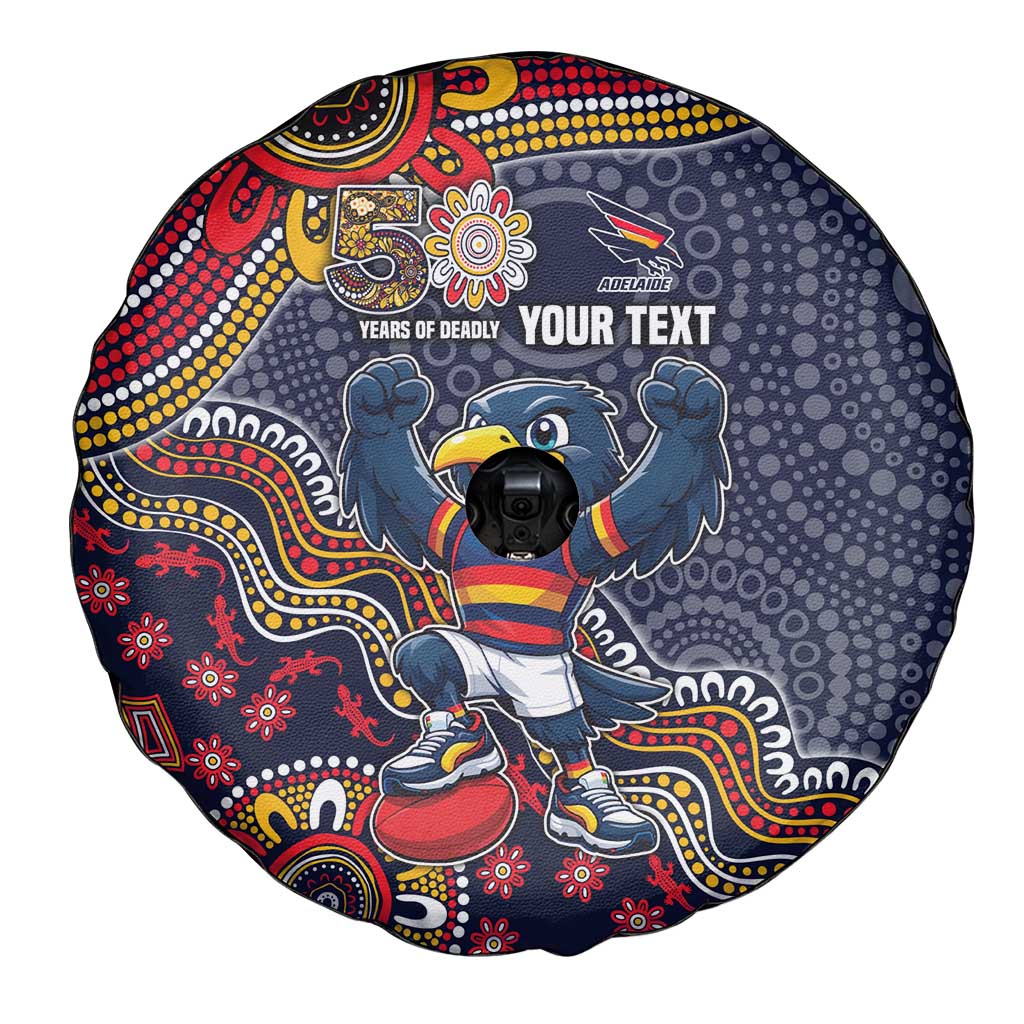 Personalized Adelaide Crows Mascot Spare Tire Cover Aboriginal Dot Art Style Vibrant Indigenous Pattern Design