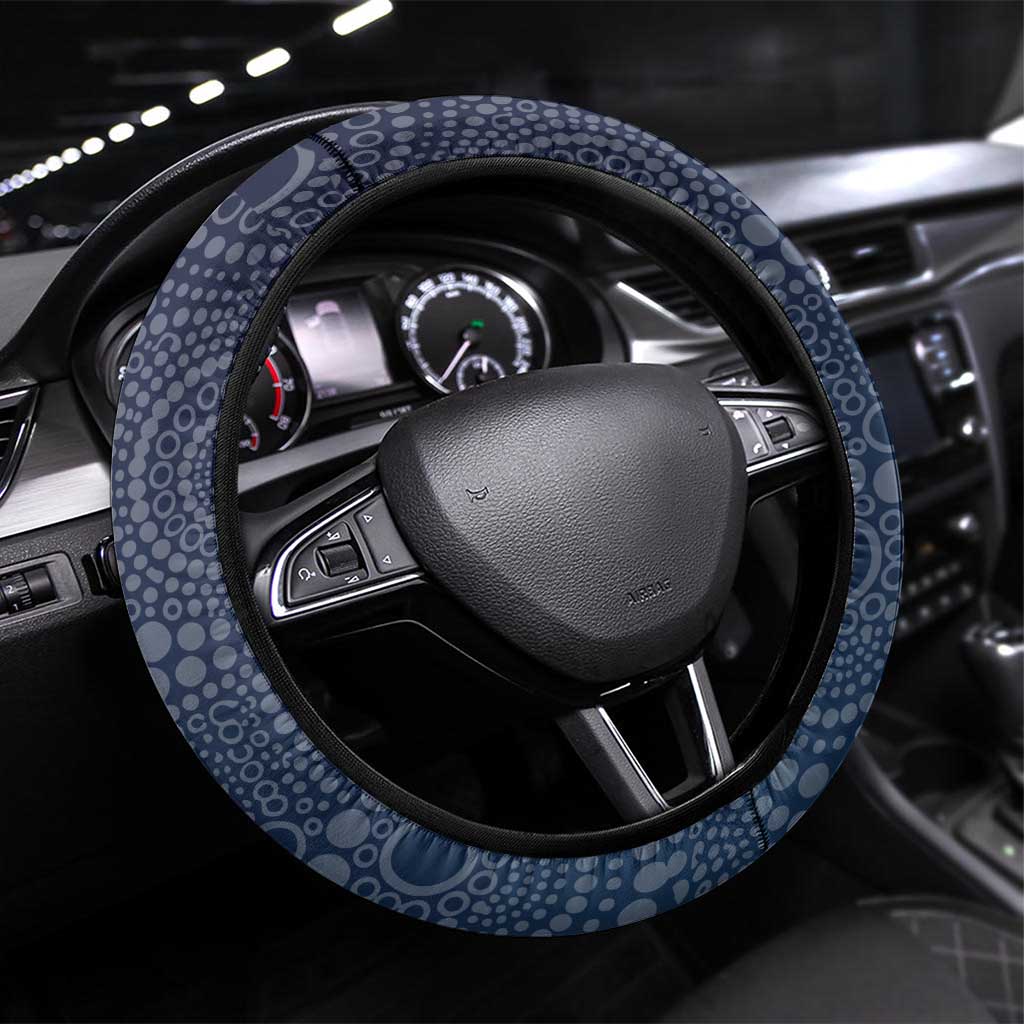 Adelaide Crows Mascot Steering Wheel Cover Aboriginal Dot Art Style Vibrant Indigenous Pattern Design