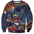 Personalized Adelaide Crows Mascot Sweatshirt Aboriginal Dot Art Style Vibrant Indigenous Pattern Design