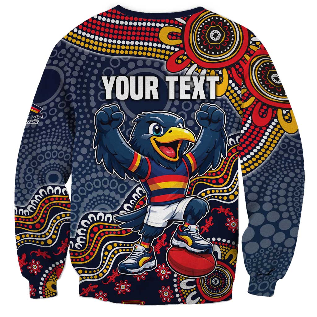 Personalized Adelaide Crows Mascot Sweatshirt Aboriginal Dot Art Style Vibrant Indigenous Pattern Design