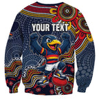 Personalized Adelaide Crows Mascot Sweatshirt Aboriginal Dot Art Style Vibrant Indigenous Pattern Design